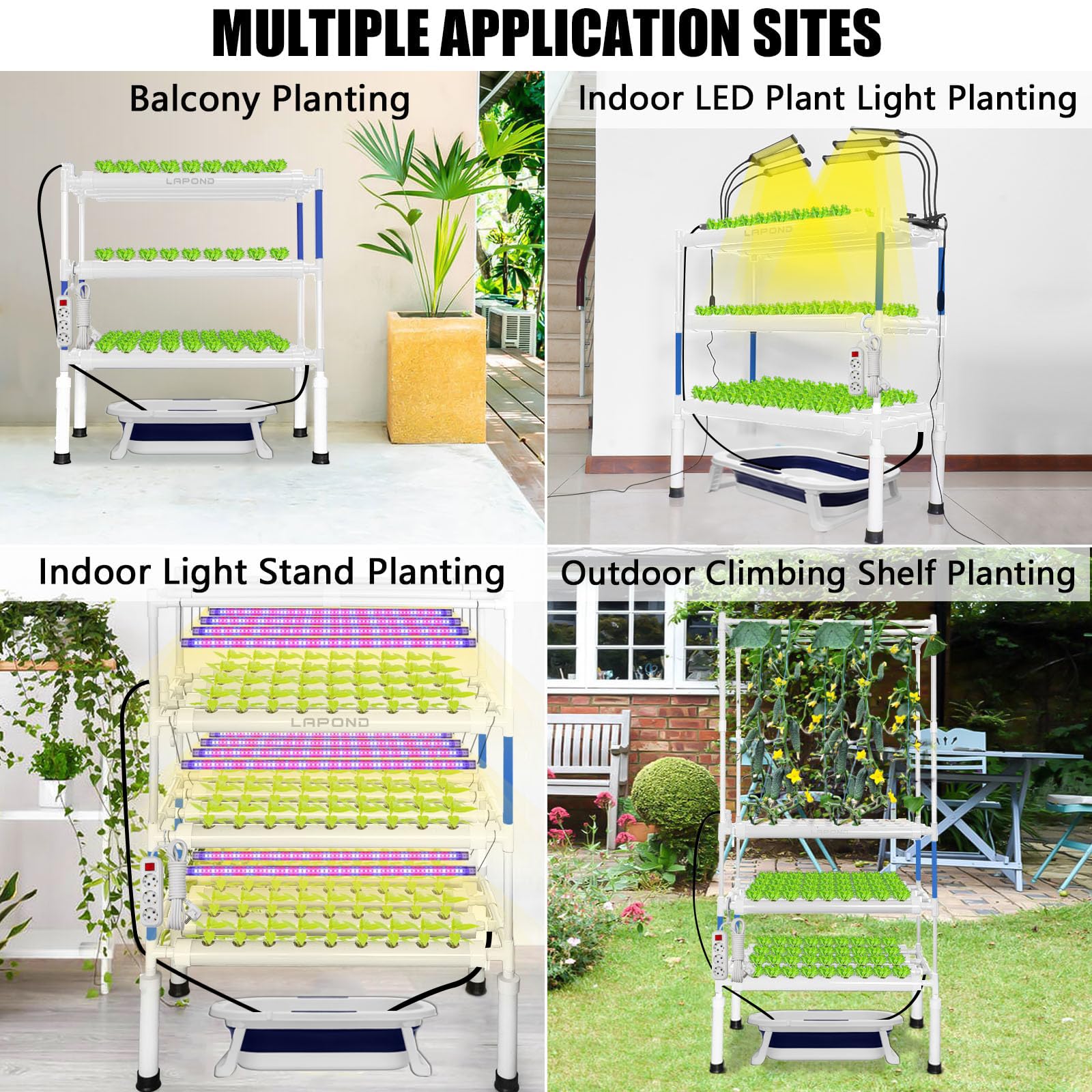 Hydroponic Growing System Kit - 108 Plant Sites, 3-Layer Food Grade PVC-U Pipes for Indoor Gardening - Grow Vegetables, Flowers, Fruits & Herbs Easily (Upgraded Version) | Perfect for Home, Apartment & Urban Farming