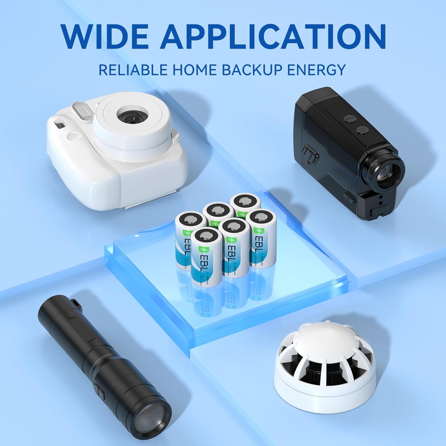 EBL 6 Pack CR2 3V Lithium Batteries 1000mAh - Long Lasting Non-Rechargeable Batteries for Cameras, Flashlights, and Medical Devices - High Performance Power Supply for Home & Outdoor Use
