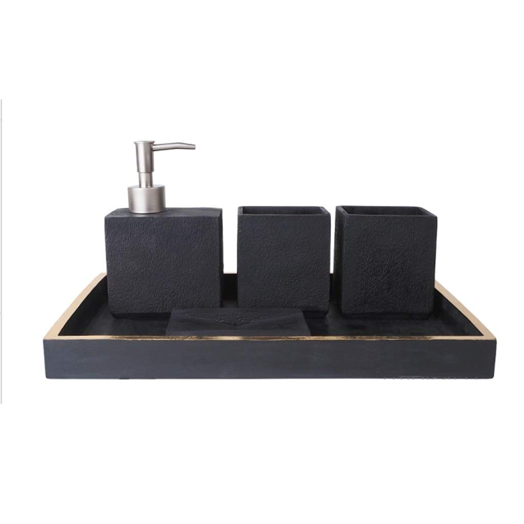 Premium Sandstone Bathroom Accessories Set - Luxury Soap Dish, Toothbrush Holder & Tray - Modern Hotel & Home Decor (Color A) for Spa-Like Bathroom Experience
