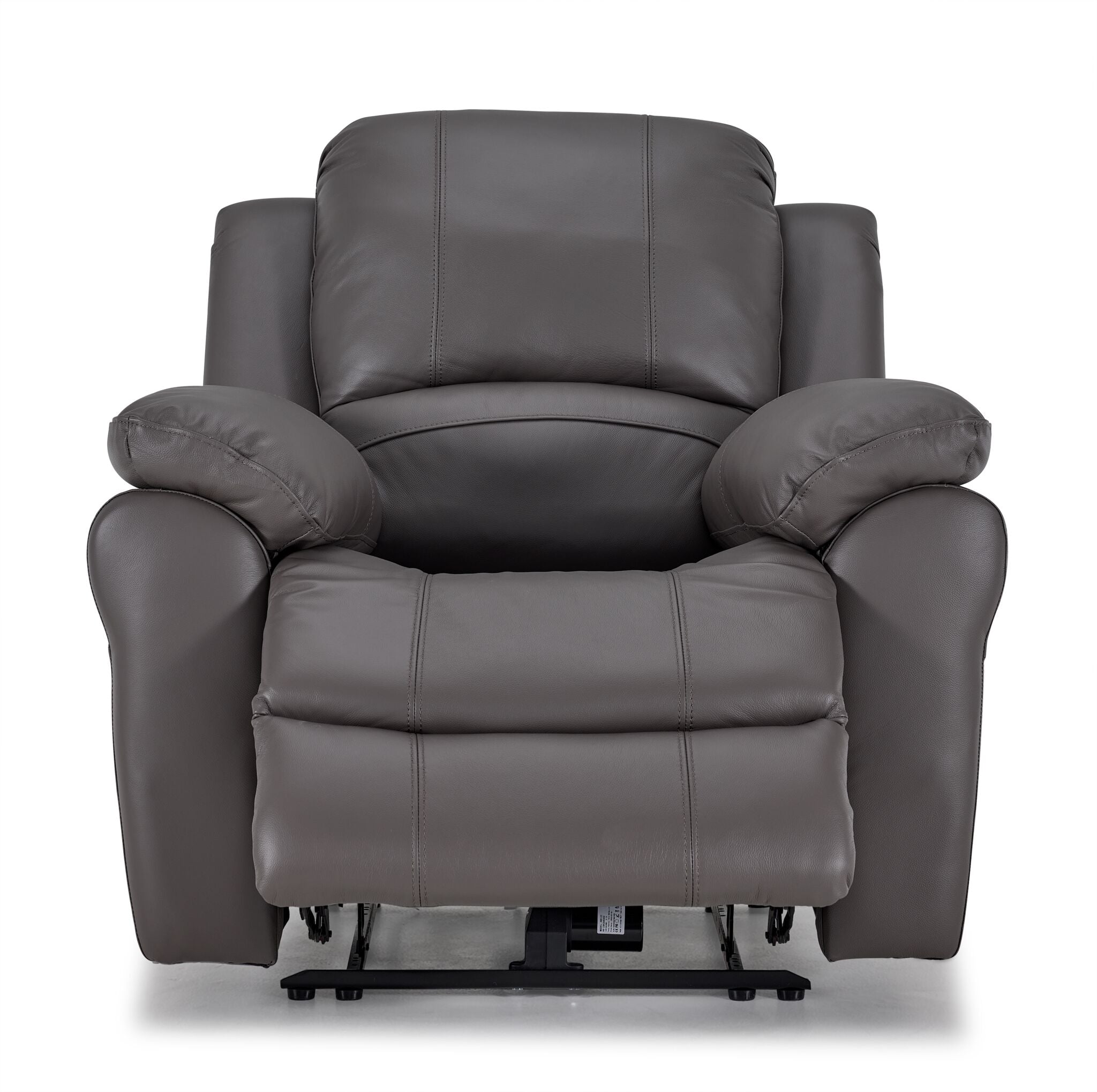 Premium Alba Leather Power Recliner Chair - Soft Grey - Electric Lift Reclining Sofa for Living Room, Home Theater & Office Comfort