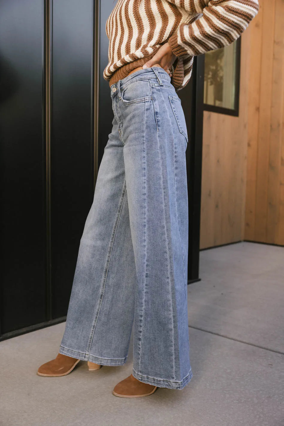 Krista High Waisted Wide Leg Jeans for Women - Comfortable Stretch Denim Pants, Trendy Casual & Office Wear - Perfect for Everyday Outfits, Date Nights, and Work Attire