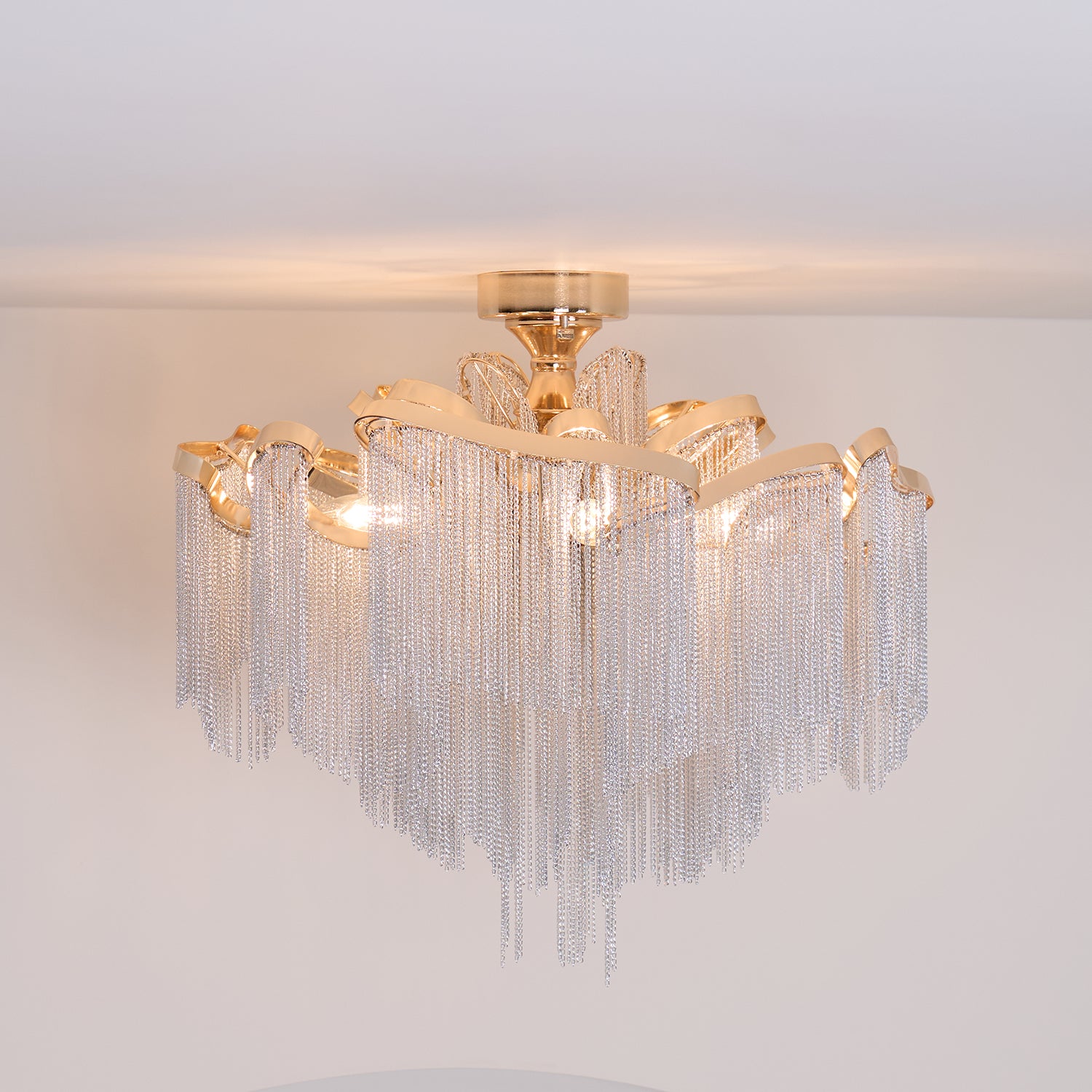 Modern Tassel Ceiling Lamp - Elegant Pendant Lighting for Living Room, Bedroom & Dining Room | Stylish Home Decor with Adjustable Height & Warm White Light