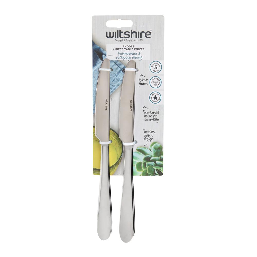 Premium Rhodes 4-Piece Stainless Steel Table Knife Set - Sharp, Durable & Elegant for Everyday Dining, Kitchen & Entertaining