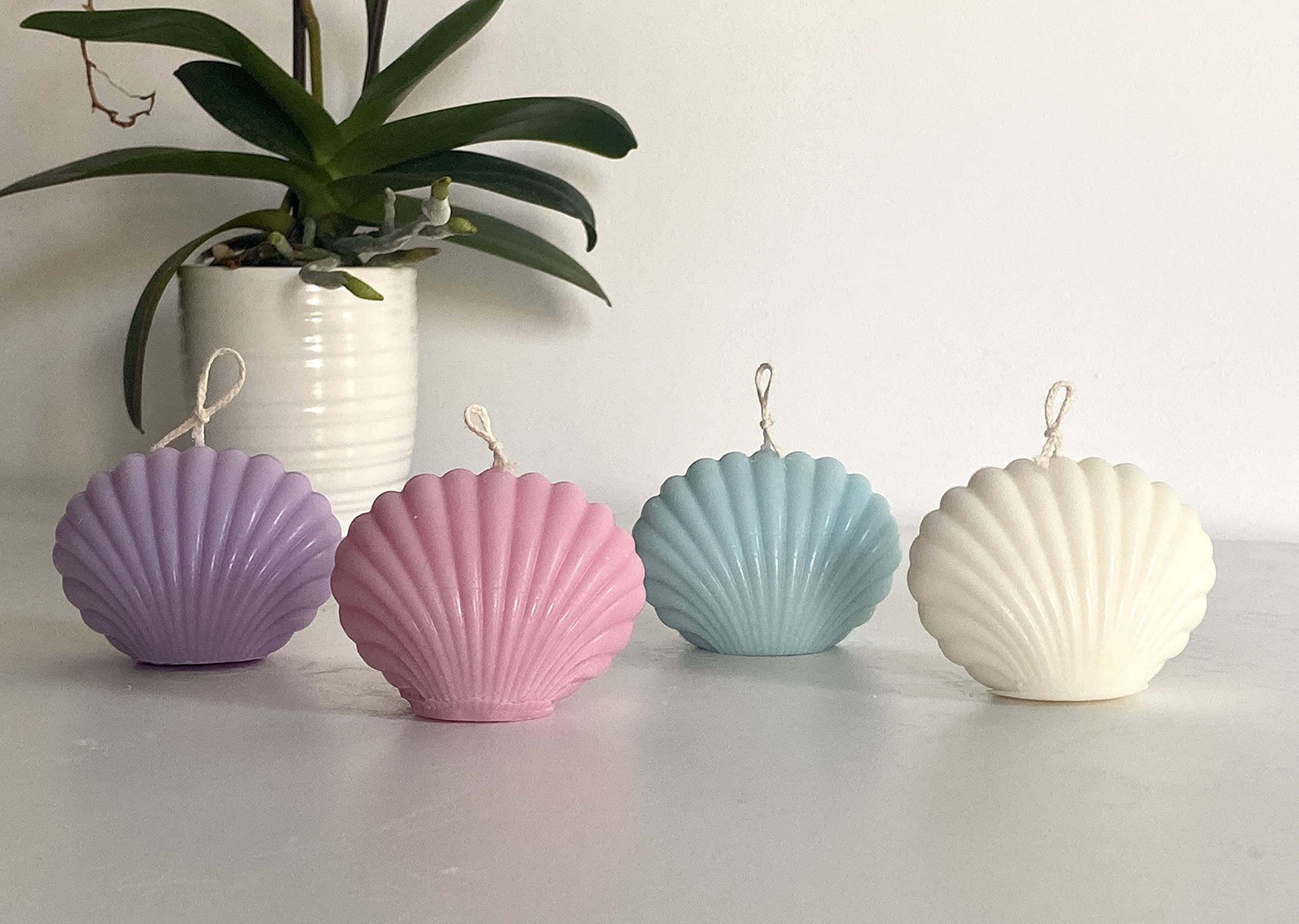 Natural Sea Shell Soy Wax Candle - Eco-Friendly Turquoise & Green Tea Scented Candles for Home Decor, Gifts, Halloween & Relaxation - Perfect for Beach Weddings, Spa Nights & Coastal-Themed Parties