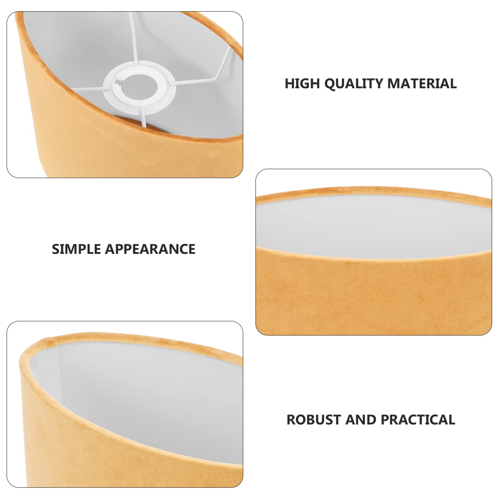 Golden Oval Table Lamp Shade - Small Cylindrical Cloth Light Fixture Cover for Desk, Wall & Bedside Lamps - Perfect Replacement Shade for Home Office, Living Room & Bedroom Lighting Decor