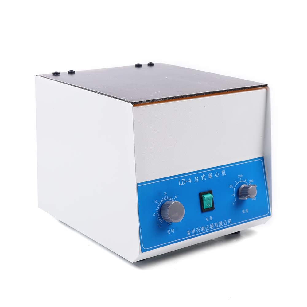 LD-4 Electric Lab Benchtop Centrifuge - 4000RPM, 4x100ml Capacity with Timer & Speed Control - Ideal for Blood Sample Separation, DNA/RNA Extraction, and Laboratory Research