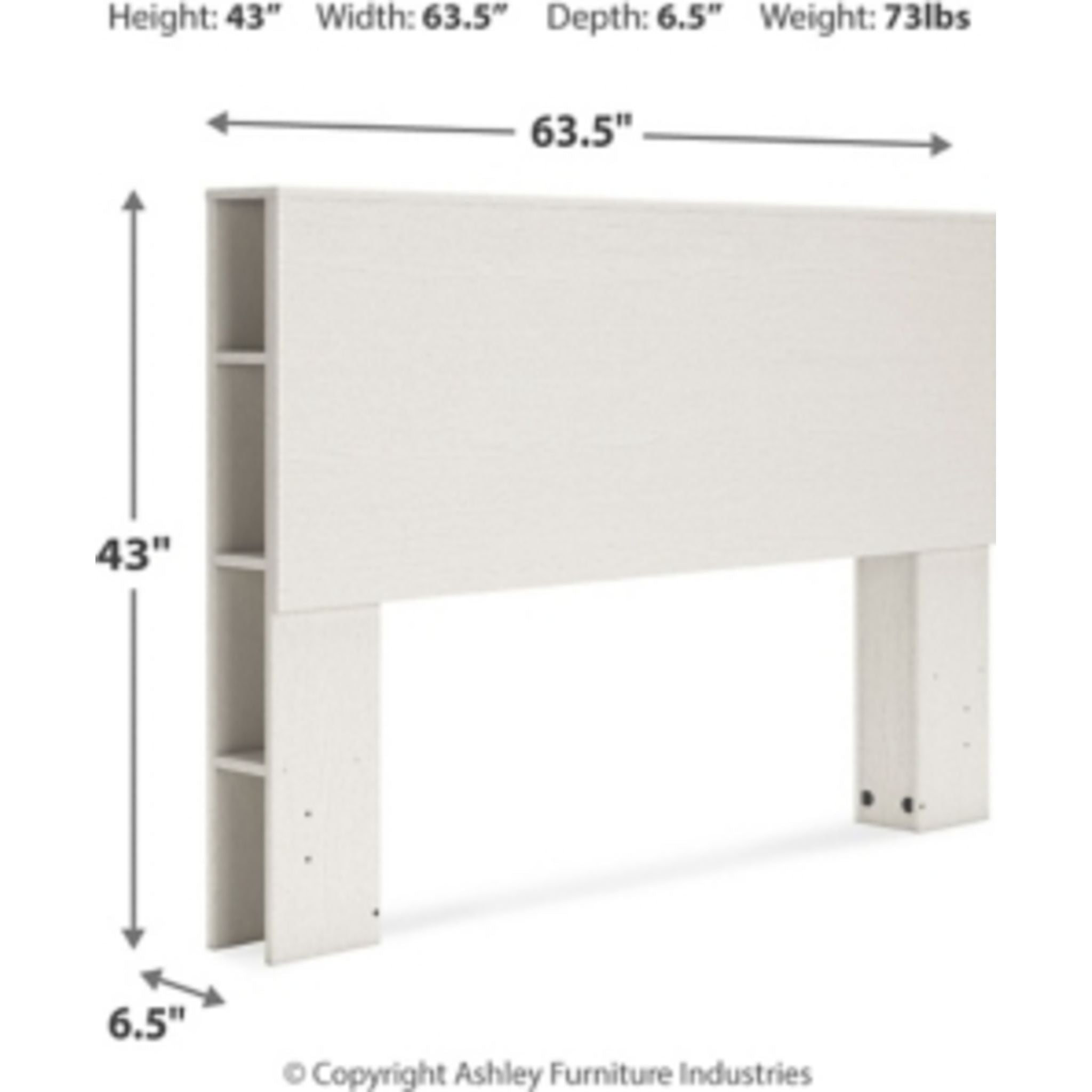 Aprilyn Queen Bookcase Headboard - White Wooden Bed Frame with Storage Shelves for Bedroom, Living Room, and Office Organization