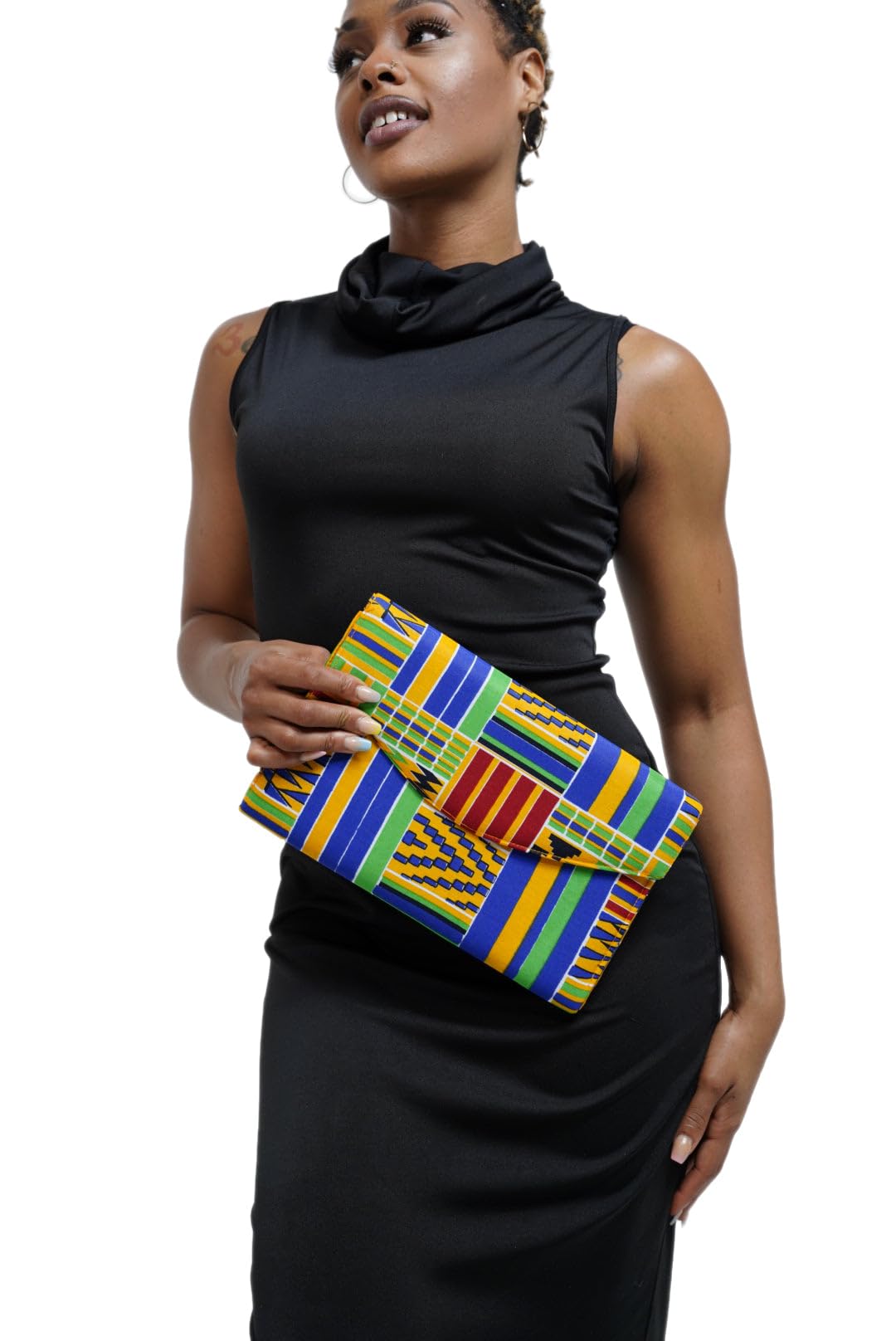 Stylish African Print Clutch Purse for Women - Handmade Ankara Fabric Evening Bag - Perfect for Parties, Weddings & Special Occasions