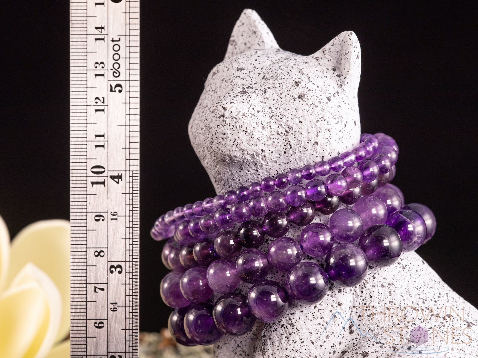 AMETHYST Crystal Bracelet - Round Beaded Healing Jewelry, Handmade Birthstone Bracelet (E0608) for Meditation, Energy Healing & Spiritual Gifts