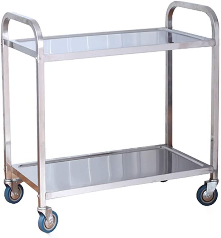 Stainless Steel 2-Tier Medical Cart - Small Size Surgical Instrument Cart with Assembly for Nursing Homes, Dental Clinics & Emergency Services | Durable & Mobile for Hospitals, Labs & Healthcare Facilities