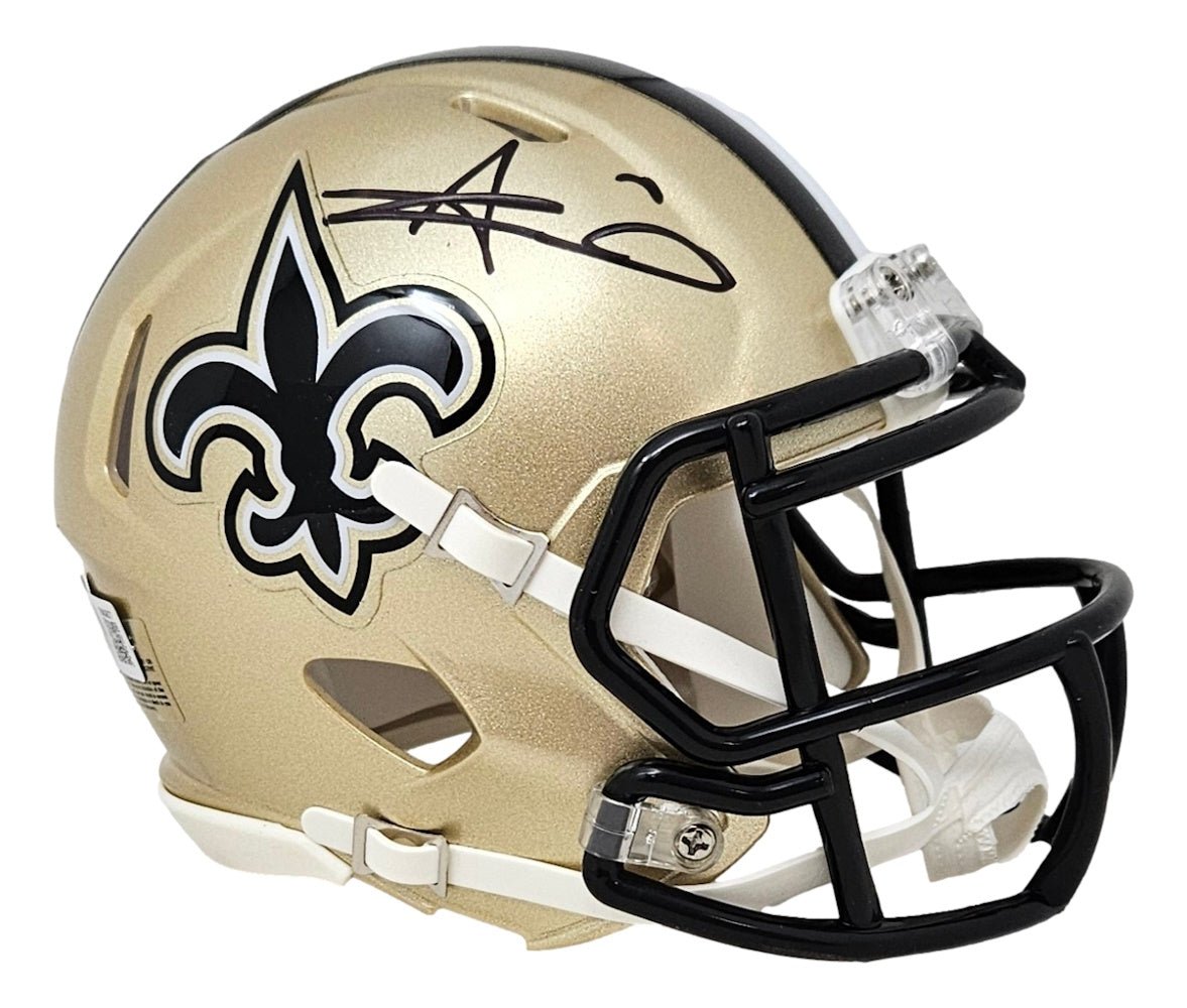 Alvin Kamara Autographed New Orleans Saints Mini Speed Helmet with BAS ITP COA - Perfect for NFL Fans, Collectors & Sports Memorabilia Displays