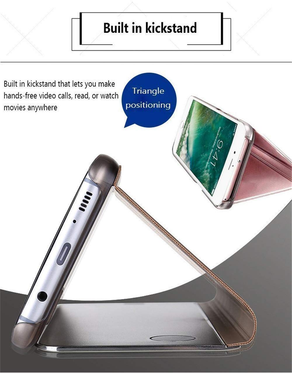 Premium Mirror Design Clear View Flip Case for iPhone 12 Pro Max (6.7