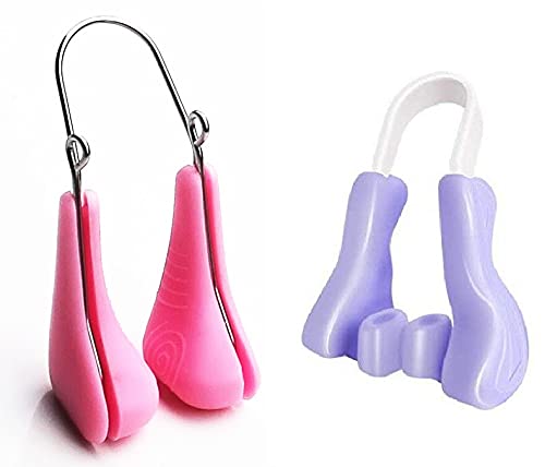 Frackson Nose Up Clip Set - Purple & Straight Nose Shaper for Bridge Lifting and Straightening | Nose Correction Beauty Tool for Perfect Shape | Ideal for Makeup, Cosplay, and Daily Beauty Routine