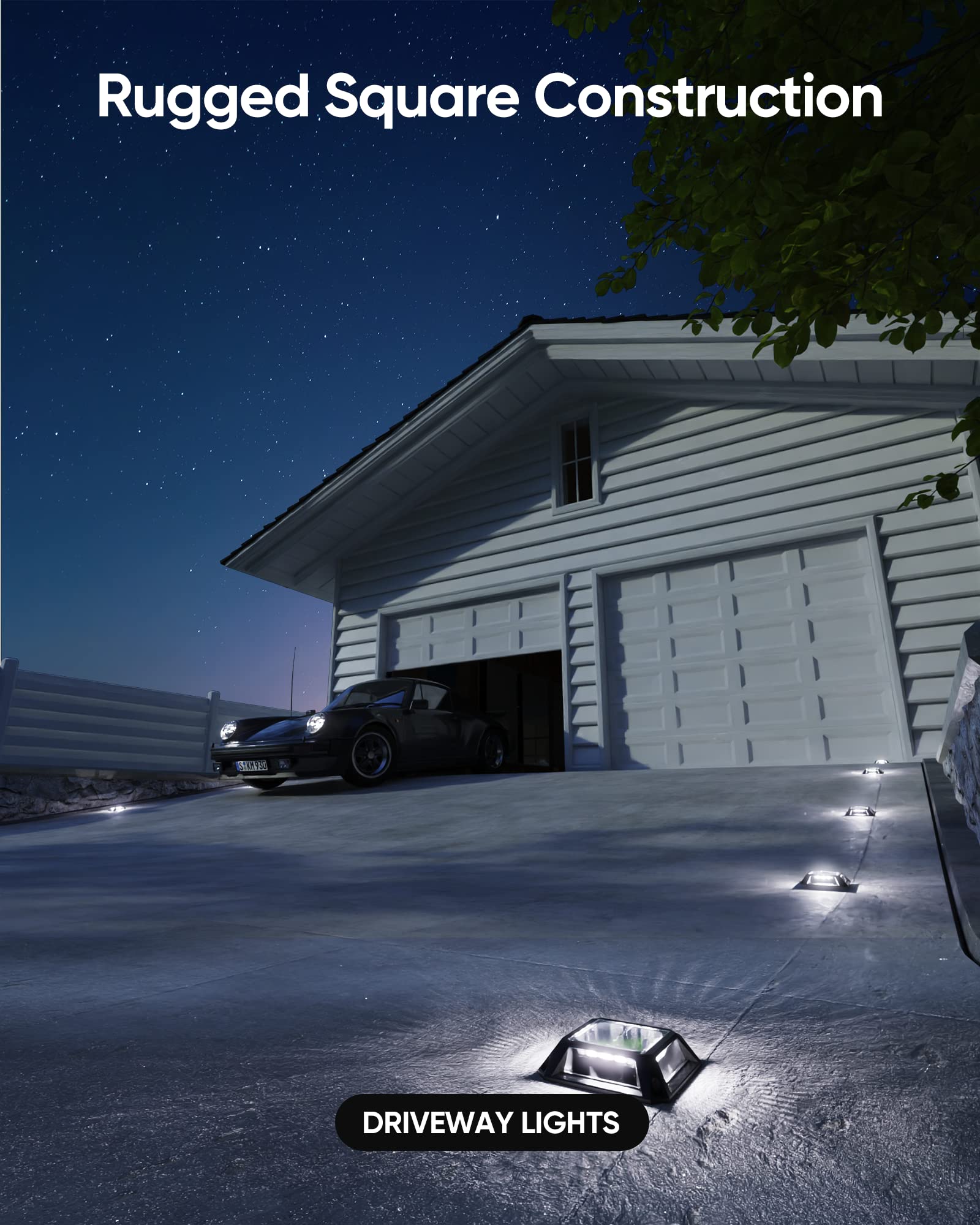 JACKYLED Solar Deck Lights 8 Pack - 12 LED Waterproof Outdoor Pathway Lights with IP68 Rating for Driveway, Dock, Backyard & Walkway (Cool White) | Ideal for Nighttime Safety & Landscape Lighting