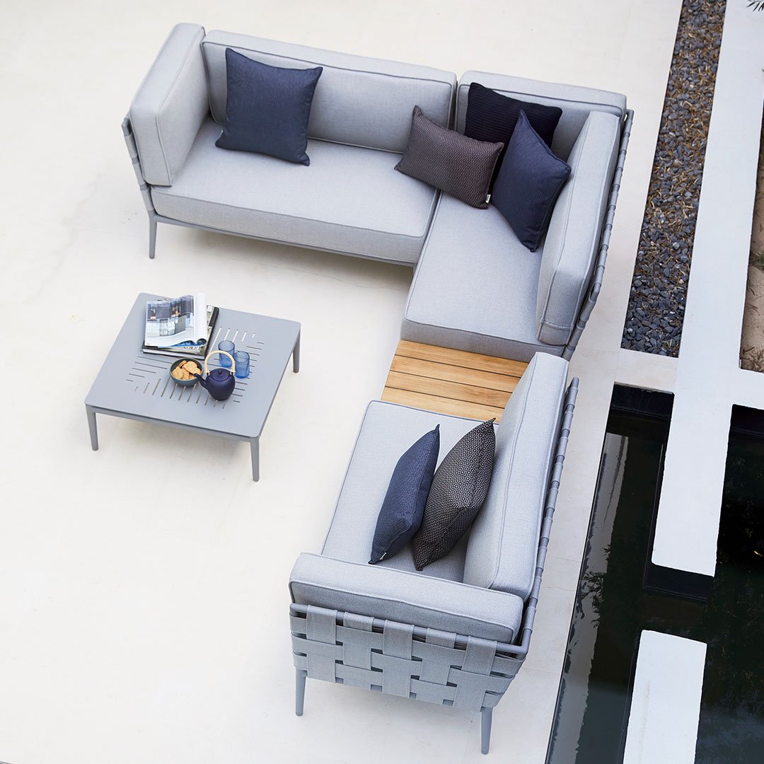Conic Outdoor Box Table - Durable Patio Side Table for Garden, Pool, Deck & Balcony - Perfect for Drinks, Books & Decor