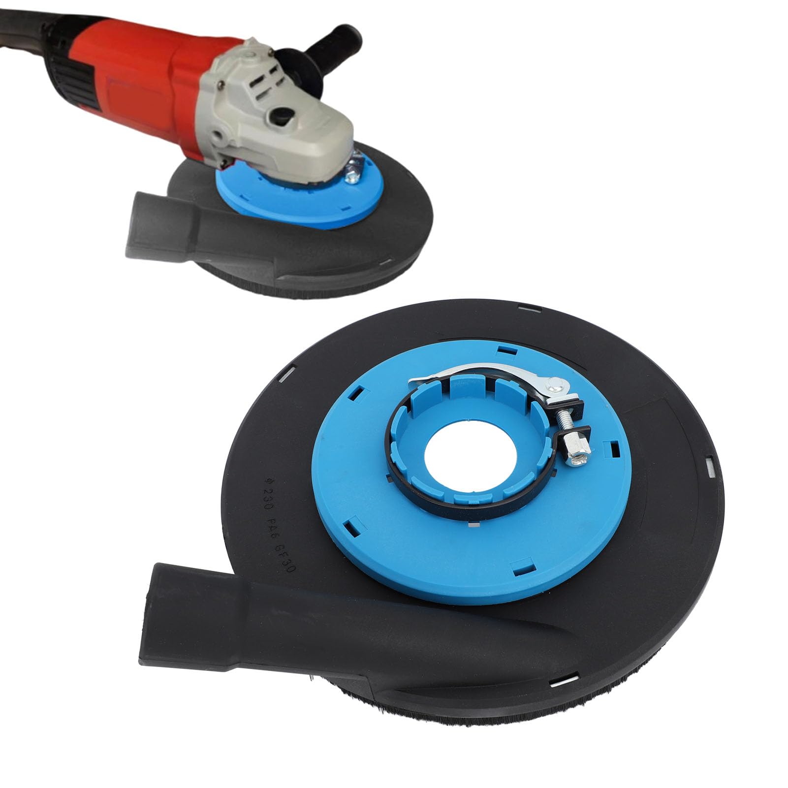 9 Inch Universal Angle Grinder Dust Shroud - Professional Grinding Cover for Hand Grinders (Blue & Black) - Perfect for Concrete, Metal, and Woodworking Projects