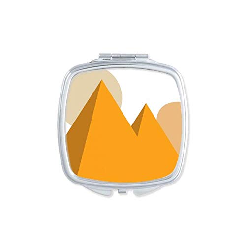 DIYthinker Egypt Yellow Sphinx Pyramids Sun Mirror - Portable Compact Pocket Makeup Mirror with Double Sided Glass for Travel, Home Vanity & On-the-Go Touch Ups