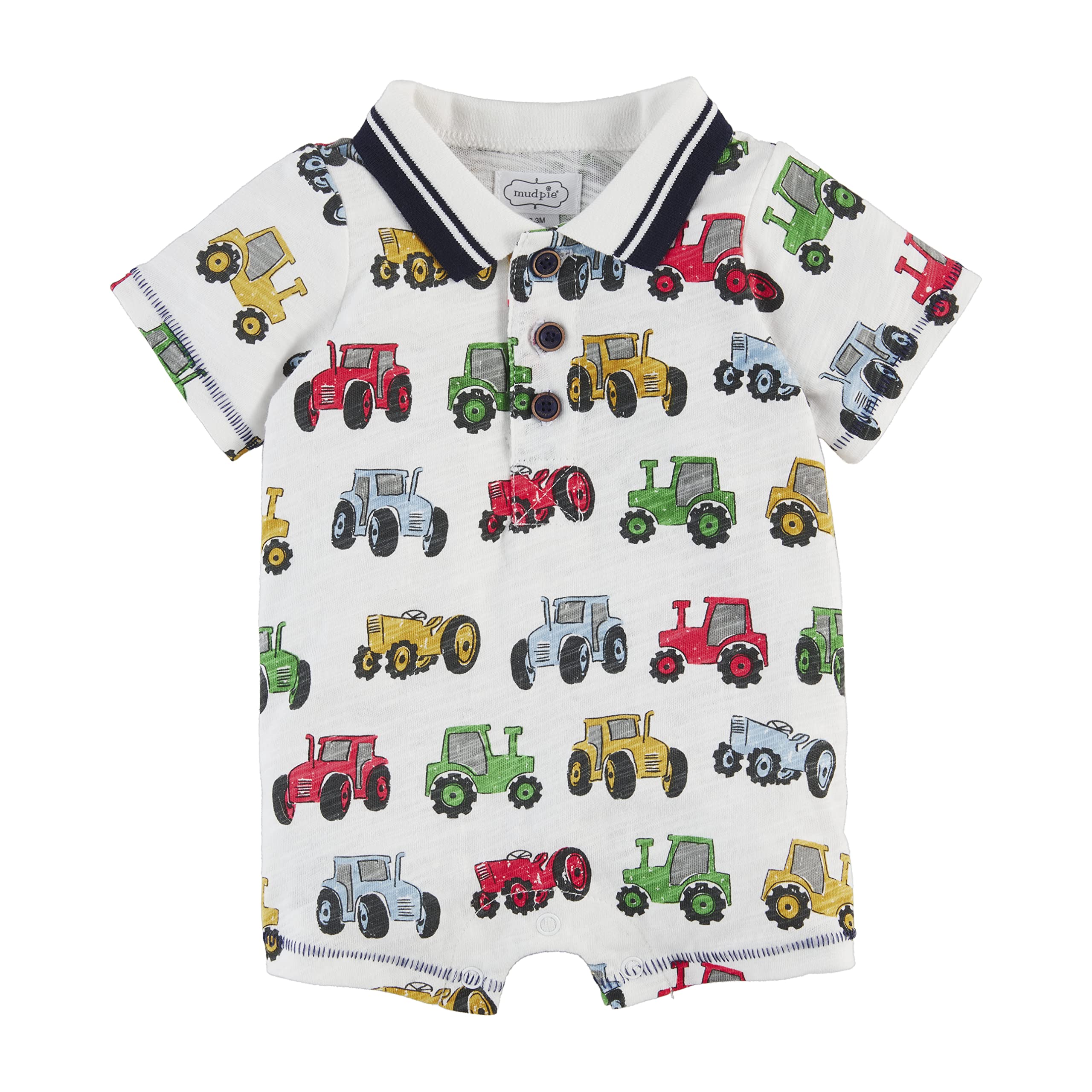 Mud Pie Baby Boys Tractor Shortall Romper - Cute Farm-Themed Outfit for Infants & Toddlers - Perfect for Playdates, Parties & Photo Shoots