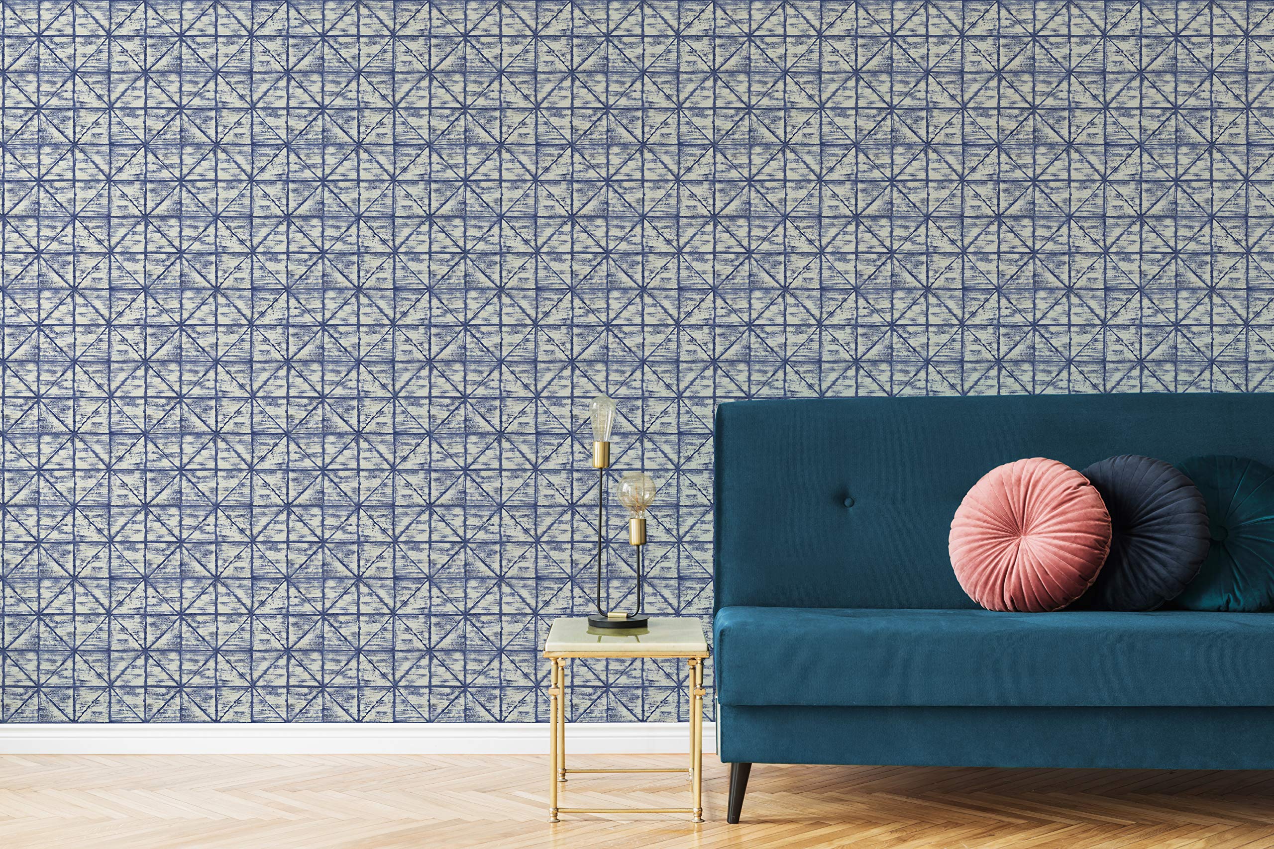 Navy Blue Peel and Stick Wallpaper - Self-Adhesive Removable Wallpaper for Bedroom, Bathroom, Kitchen, and Home Decor - Easy to Install & Remove - Waterproof Vinyl Wallpaper