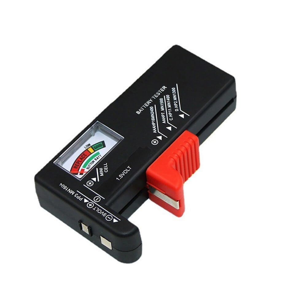 BT-168 Black Battery Capacity Checker - Digital Volt Tester for 1.5V AA/AAA/9V Household Batteries | Essential Tool for Home, Office & Emergency Kits (Battery Tester, Power Accessory)
