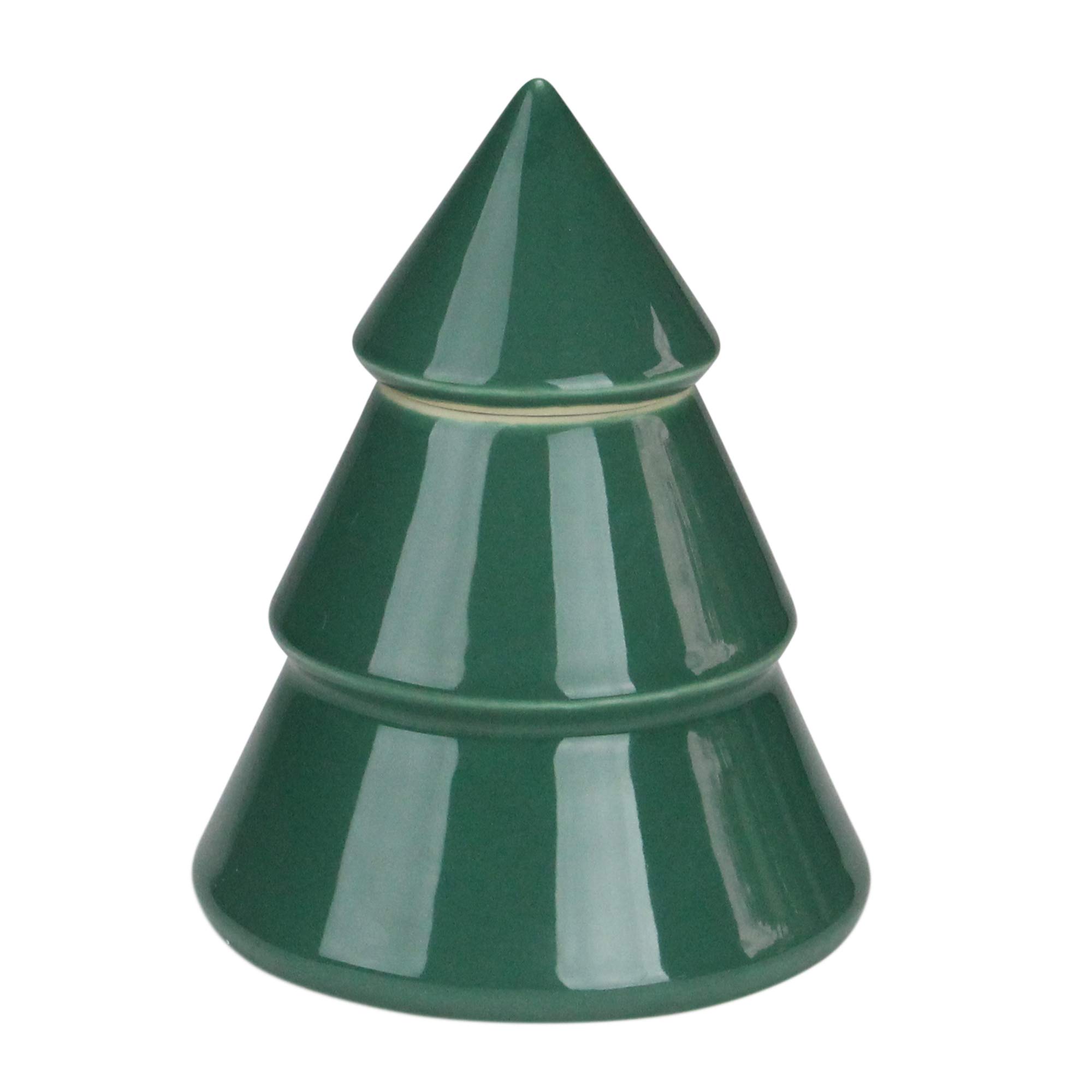 Northlight Contemporary Ceramic Christmas Tree Planter - 6.25 Inch Green Holiday Decor for Tabletop, Mantel or Gift Giving