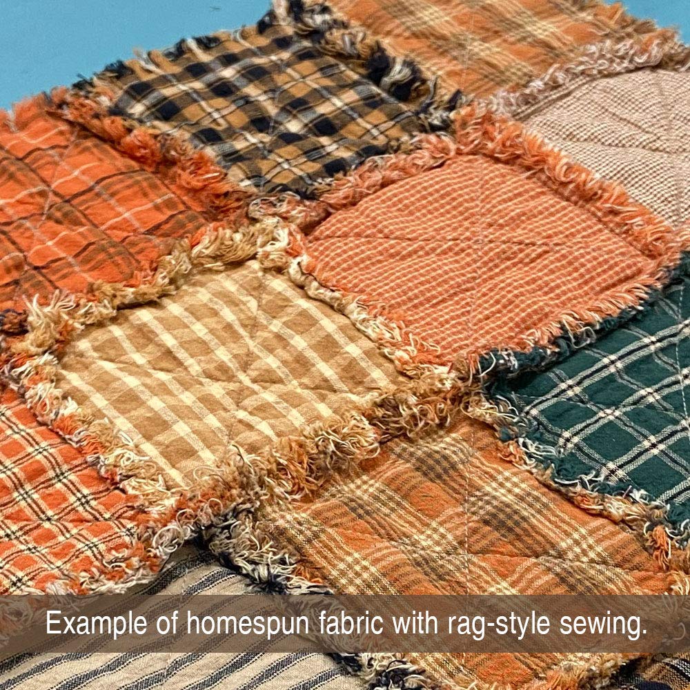 Autumn Spice Ragged Homespun Quilt Kit - 200+ Six Inch Squares, 100% Plaid Cotton Fabric by JCS - Perfect for Fall Home Decor, Cozy Bedding & DIY Craft Projects