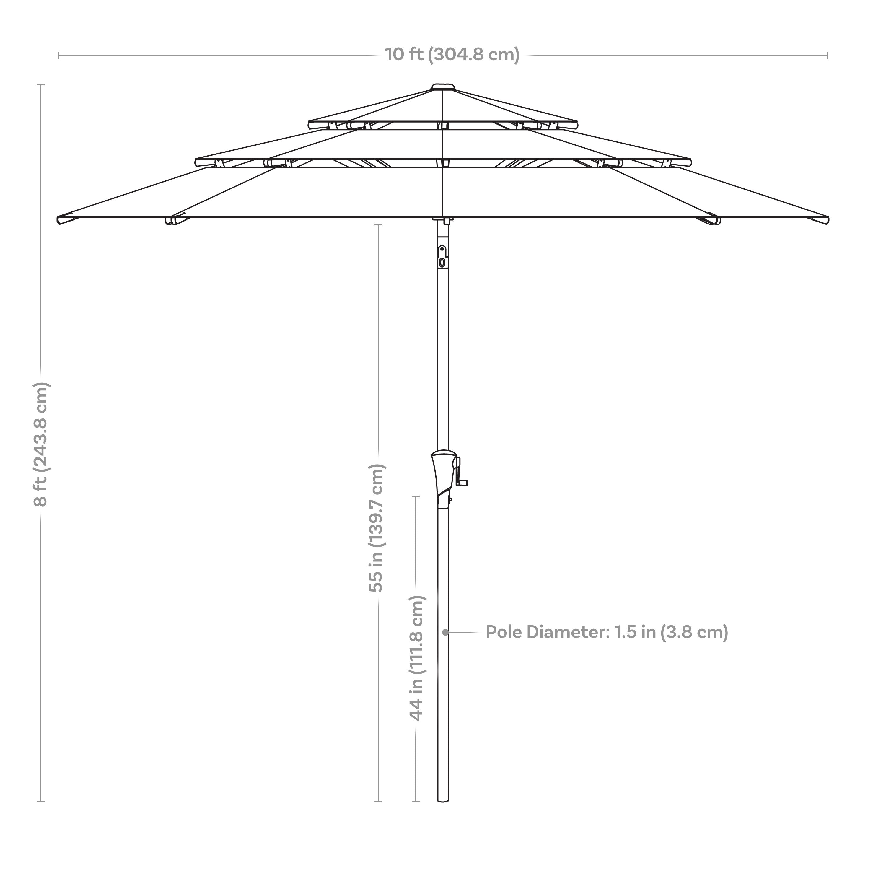 10 ft 3-Tier Large Outdoor Patio Umbrella with Tilt & Crank - Navy Blue Sun Shade for Poolside, Backyard, and Beach Relaxation