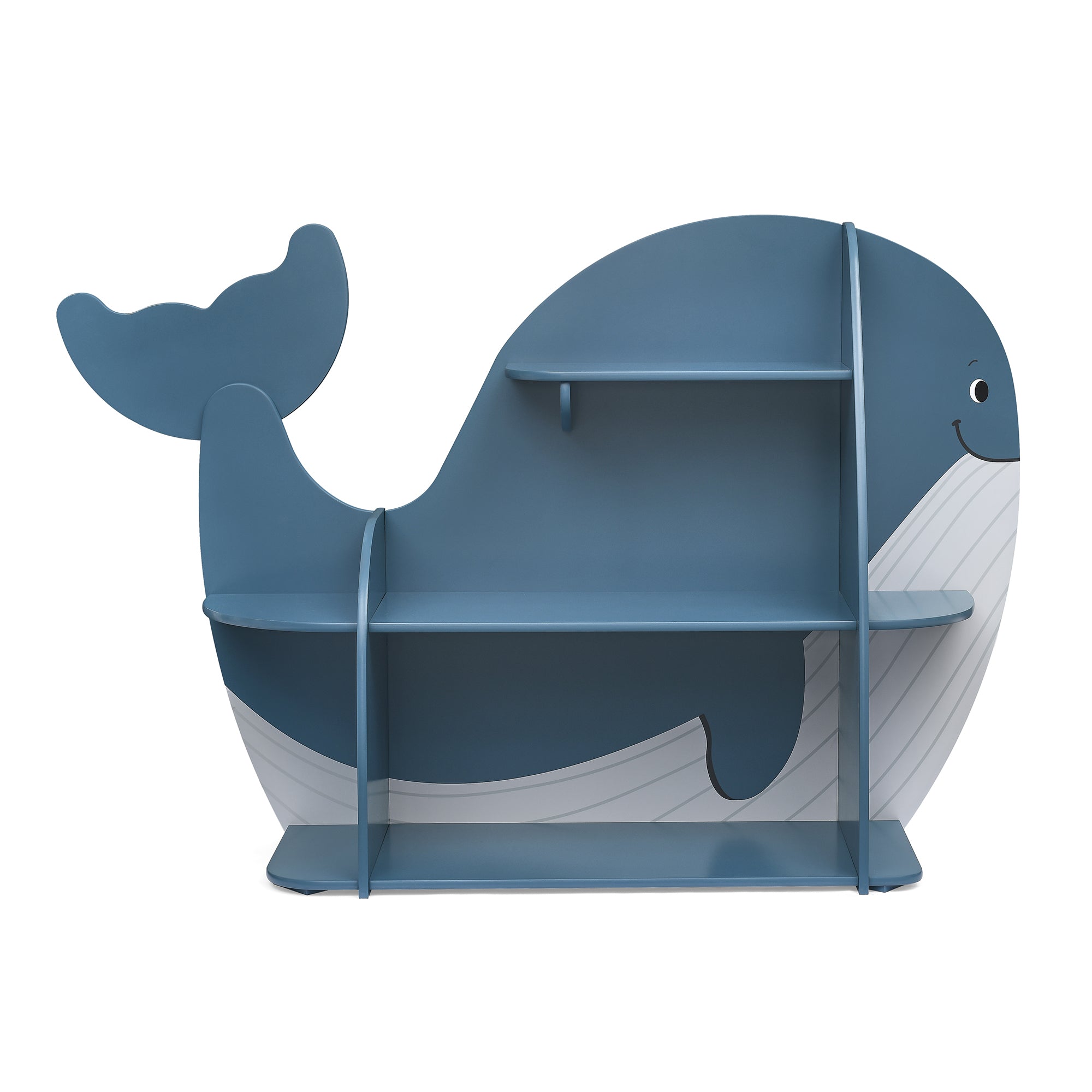 Whale Bookcase - Greenguard Gold Certified Kids Bookshelf for Nursery, Playroom & Classroom - Eco-Friendly & Safe Wooden Storage Organizer