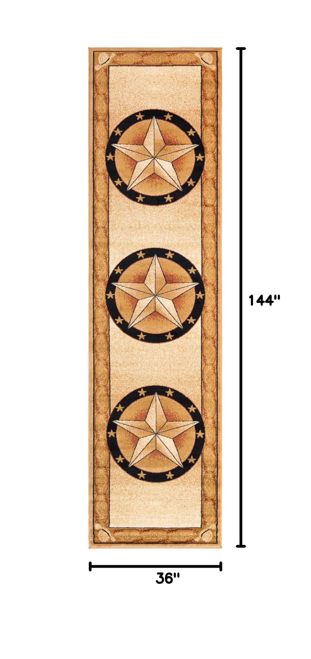 Pioneer Collection 12 Ft Ivory Runner Rug – Medium-Pile Hallway & Entryway Rug for Home Decor | Durable & Soft Floor Covering for High Traffic Areas