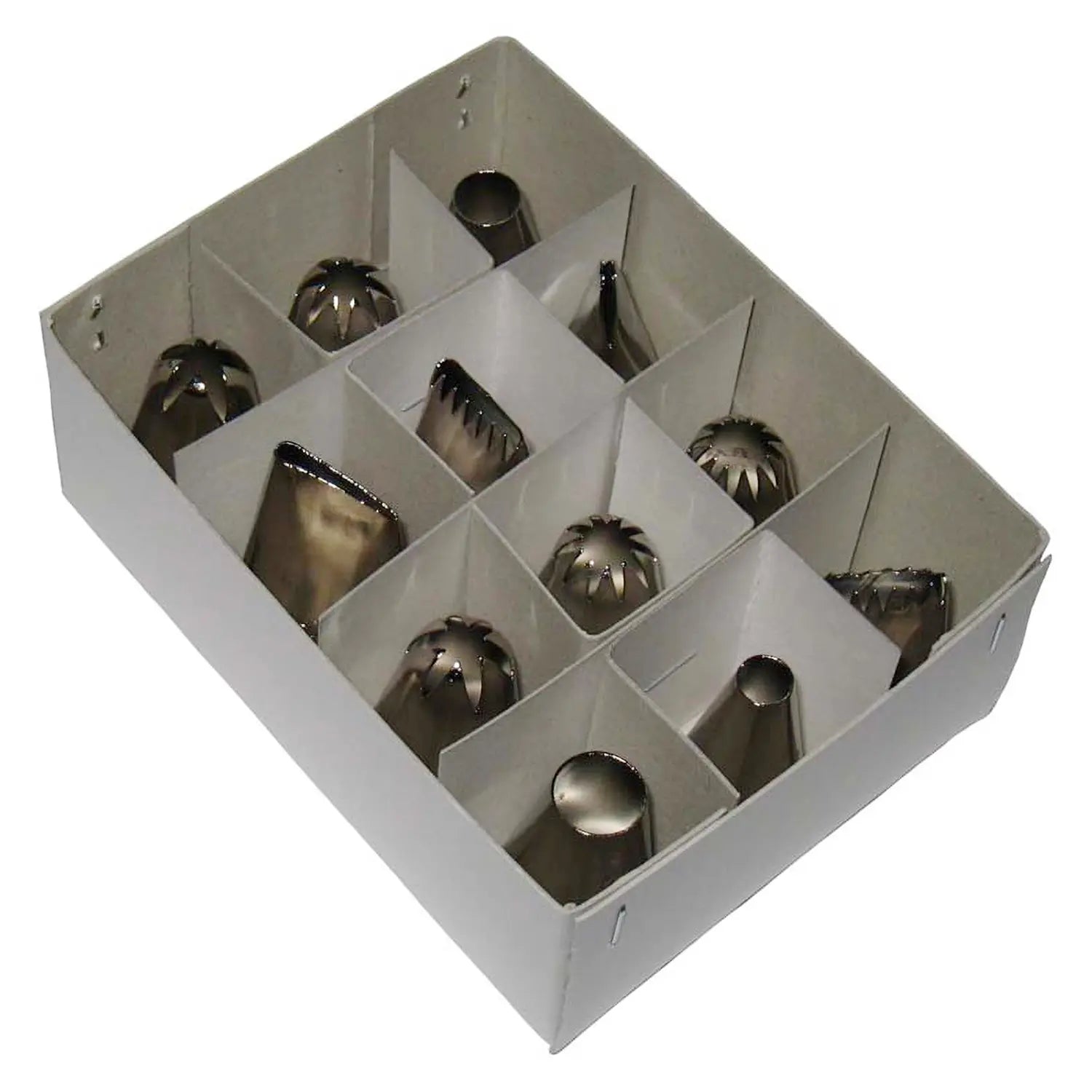 EBM Brass Piping Tips Set - 12 Piece Professional Cake Decorating Nozzles for Baking, Cupcakes & Pastry | Perfect for Home Bakers & Professional Chefs