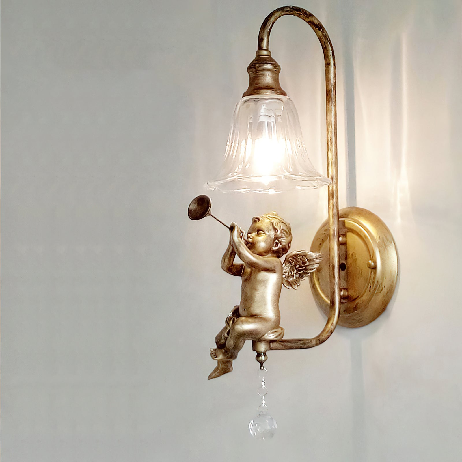 Art Angel Wall Lamp - Elegant Decorative Lighting for Bedroom, Living Room & Hallway - Perfect for Home Decor & Ambiance