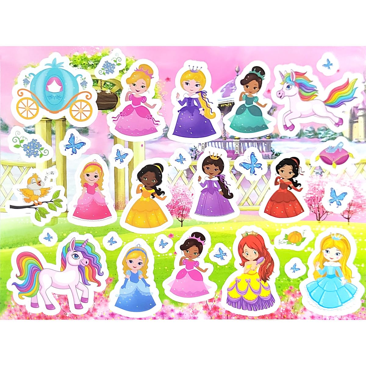 Reusable 3D Puffy Princess & Mermaid Stickers for Kids - 360+ Stickers with Activity Pad, 25 Sheets Dress-Up Fun | Perfect for Girls' Travel, Birthday Parties & Creative Play