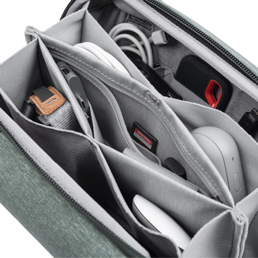Peak Design Tech Pouch V2 Sage - Premium Travel Organizer for Camera Gear, Cables & Accessories | Water-Resistant Tech Case for Photographers & Digital Nomads | Perfect for Air Travel, Work Commute & Outdoor Adventures