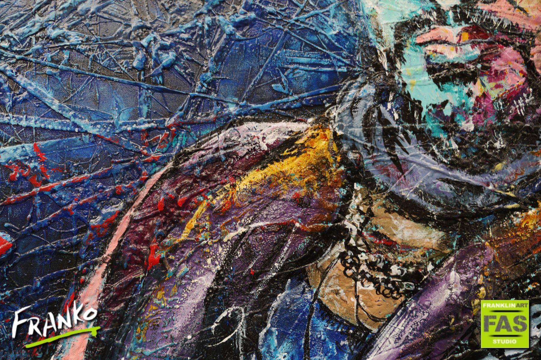 120cm x 150cm Abstract Realism Lenny Kravitz Inspired Canvas Painting - Large Wall Art for Living Room, Bedroom & Office Decor