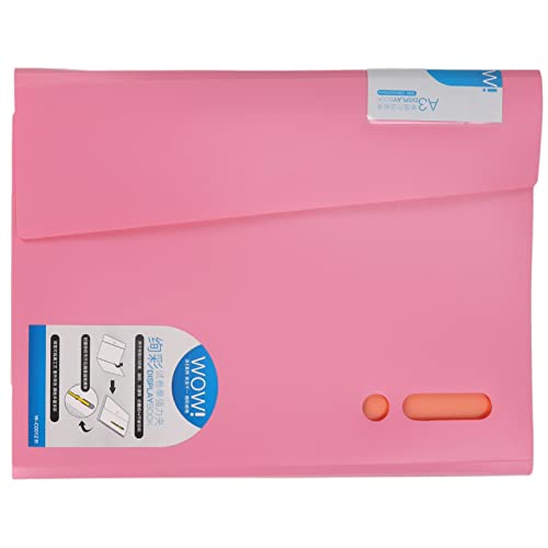 Multilayer A4 A3 File Folder - Portable Paper Organizer with Convenient Classification for Students, Office & School Supplies (Powder, W-C0012) - Perfect for Test Papers, Documents & Homework Organization