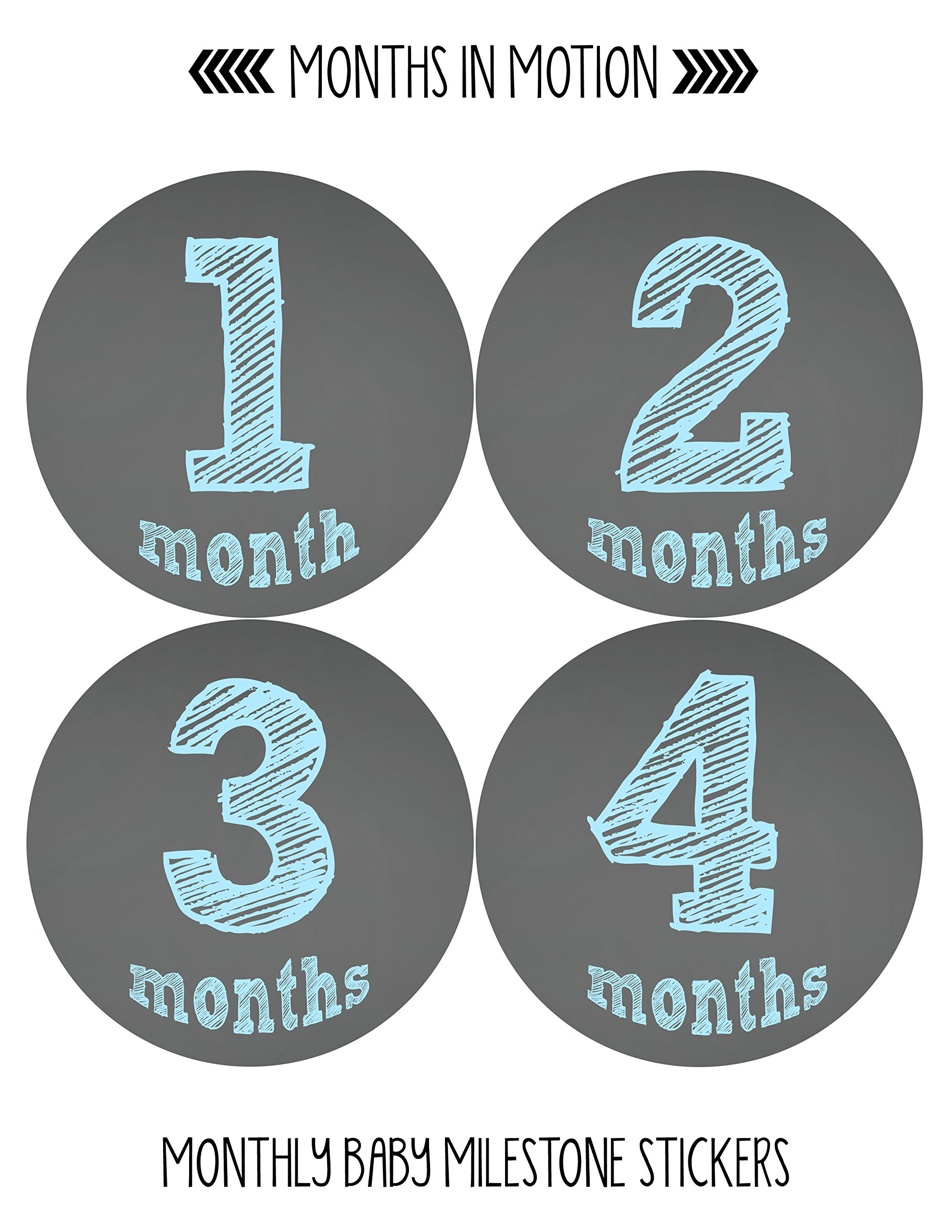 Baby Monthly Milestone Stickers for Newborn Boys - Adhesive Photo Props for First Year Growth Tracking - Perfect for Baby Albums, Scrapbooking & Monthly Photos