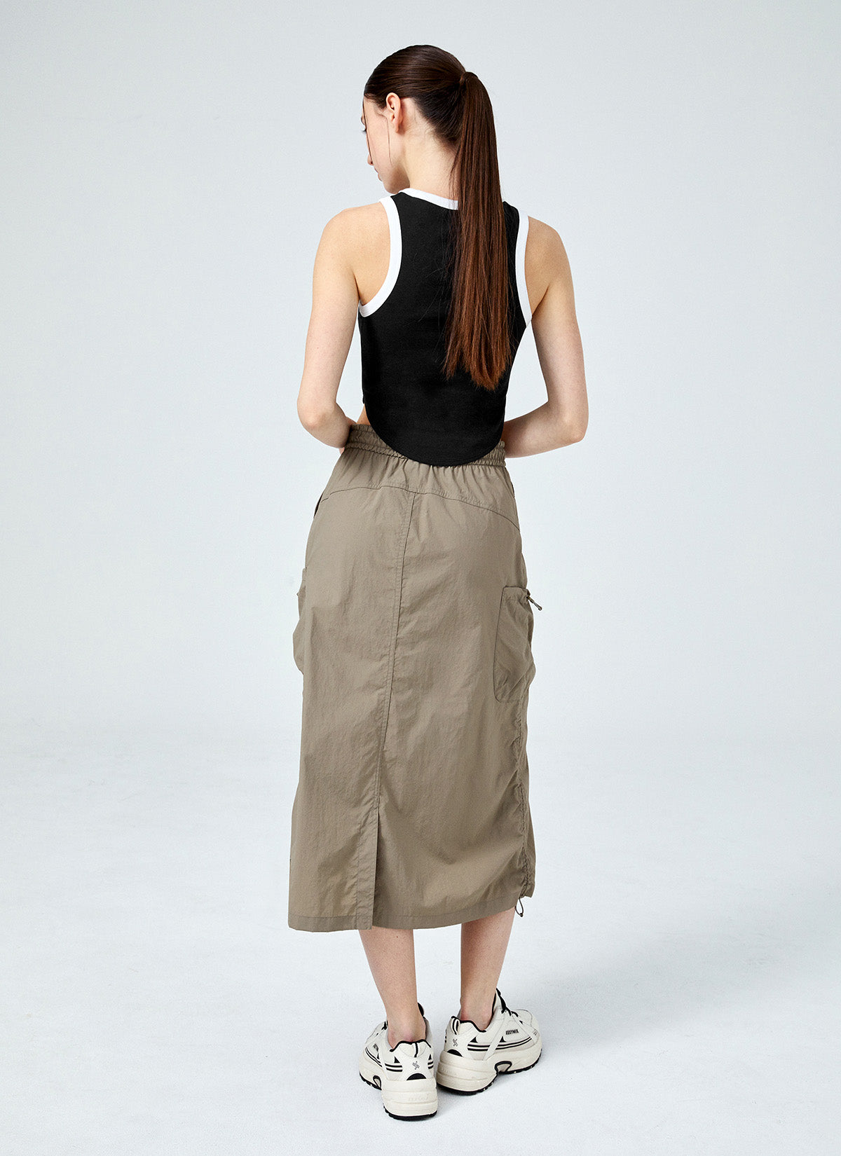 Comfortable Utility Cargo Long Skirts for Women - Stretchable Casual Maxi Skirt with Pockets for Hiking, Travel & Everyday Wear