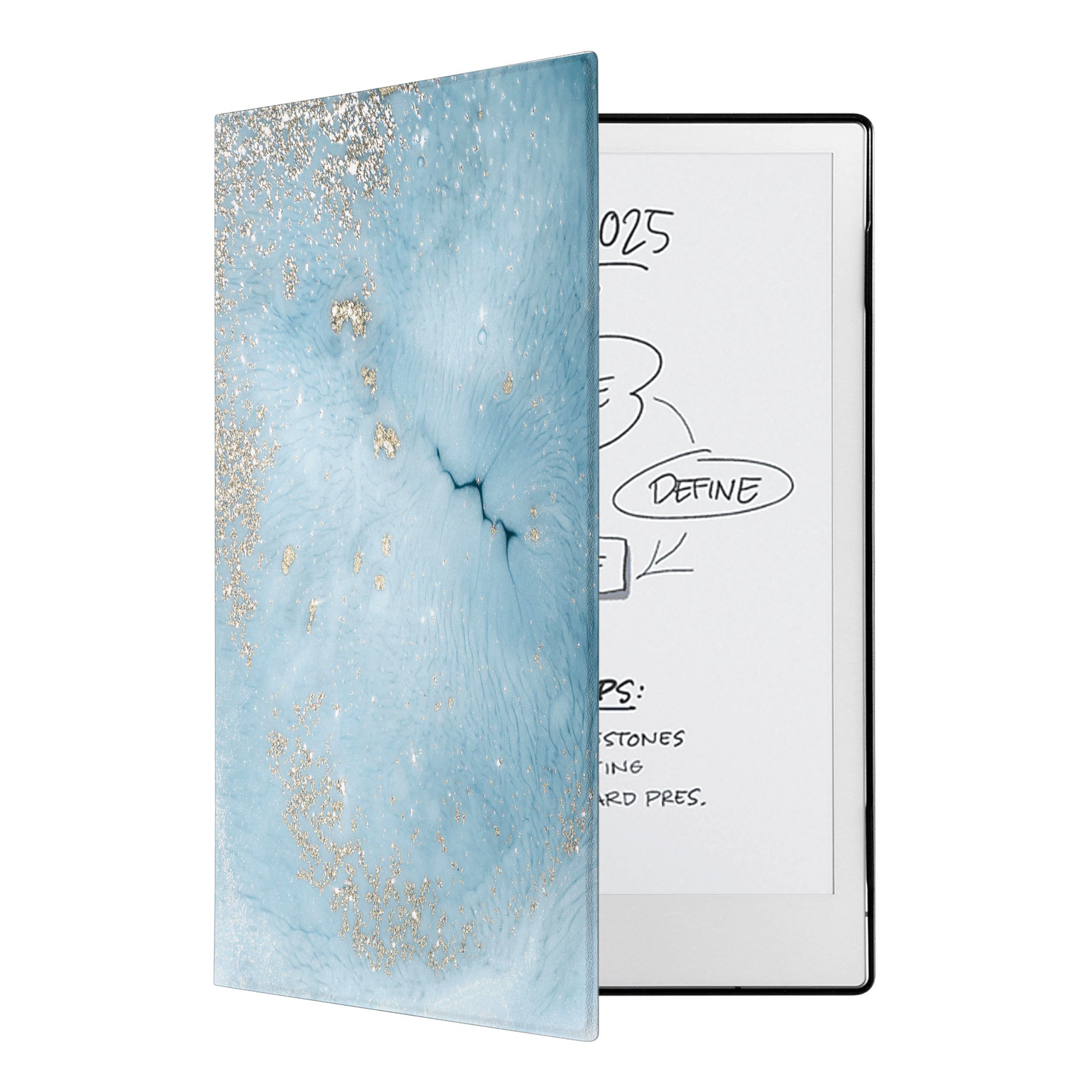 Premium reMarkable 2 Tablet Case & Marker Plus Stylus Bundle - Marble Gold | Protective Cover for Paper Tablet | Perfect for Note-Taking, Drawing & Professional Use