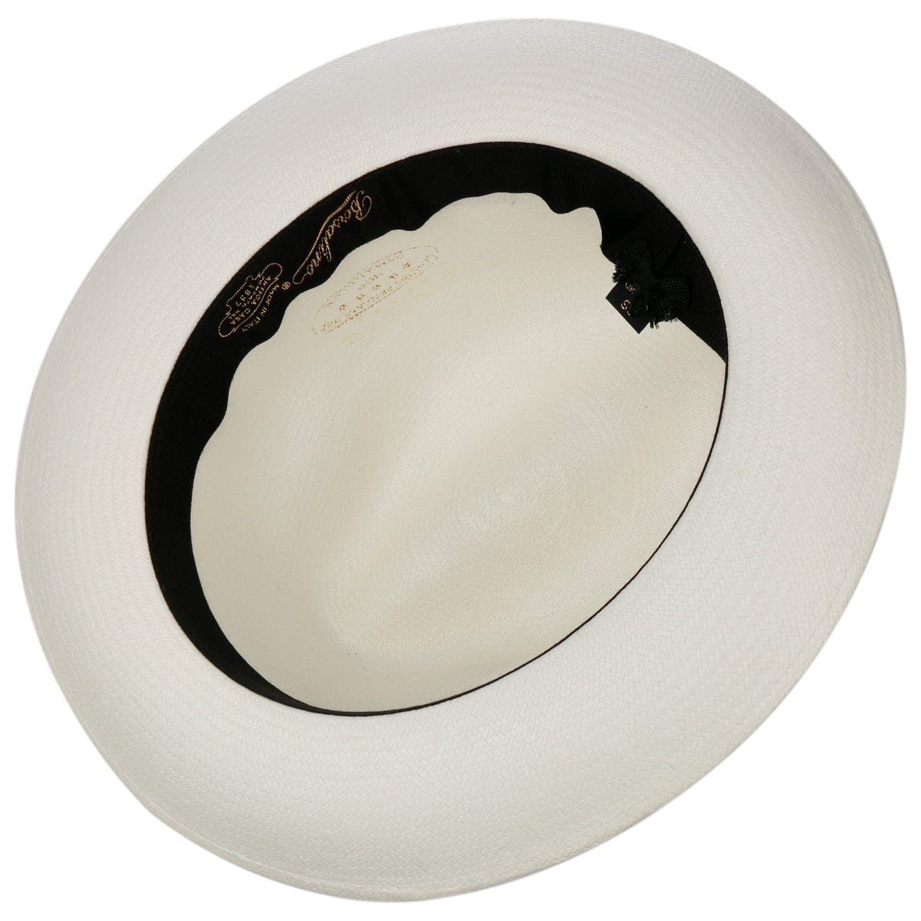 Borsalino Small Panama Hat with Grosgrain Trim - Classic Summer Straw Hat for Women, Beach Vacation, Garden Party & Outdoor Events