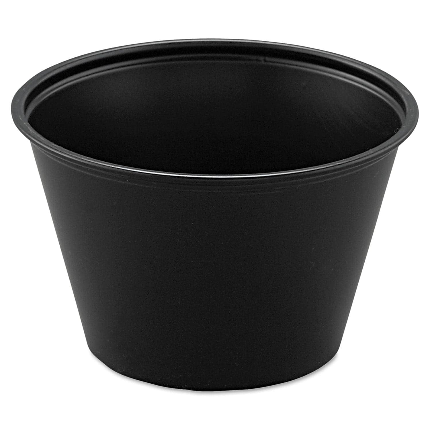 Solo Polystyrene Portion Cups 4oz (10 Pack) - Black Disposable Condiment Containers for Parties, Restaurants & Catering Events