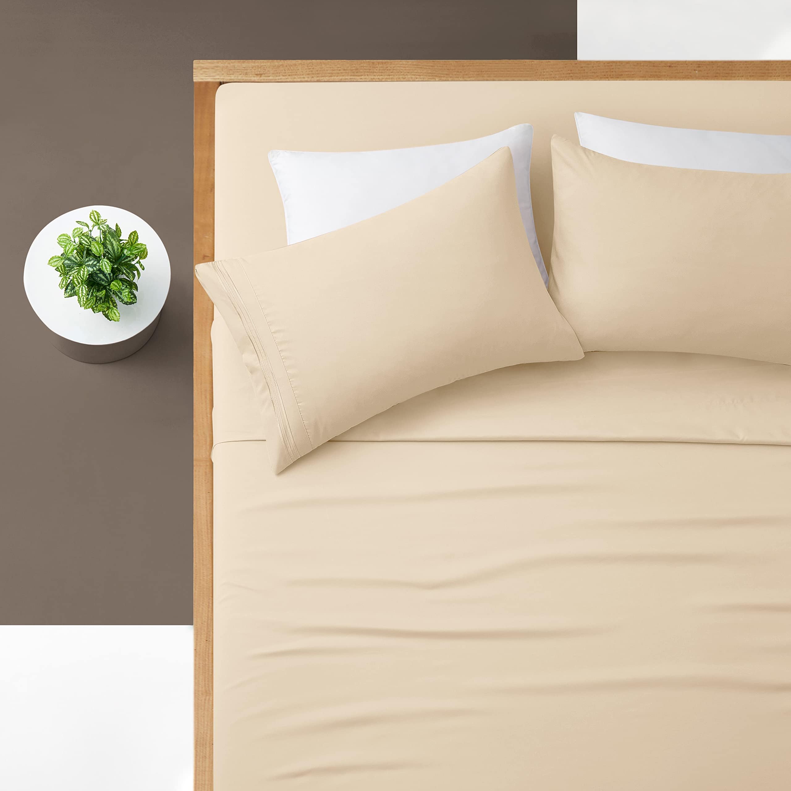 Luxury 1800 Thread Count Twin Sheets Set with Extra Deep Pockets (Up to 24