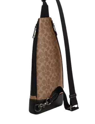 Coach Dominic Sling Pack in Signature Canvas - Stylish Crossbody Bag for Men & Women | Perfect for Travel, Work & Everyday Use