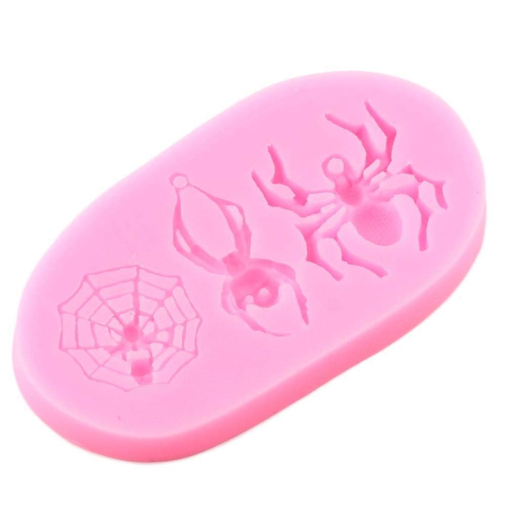 Scary Spider Silicone Molds for Halloween Baking - Spider Web Fondant Mold Set for Cake Decorating, Candy Making, Polymer Clay & Chocolate Crafts (2-Piece) - Perfect for Halloween Party Treats, DIY Desserts & Spooky Baking Projects