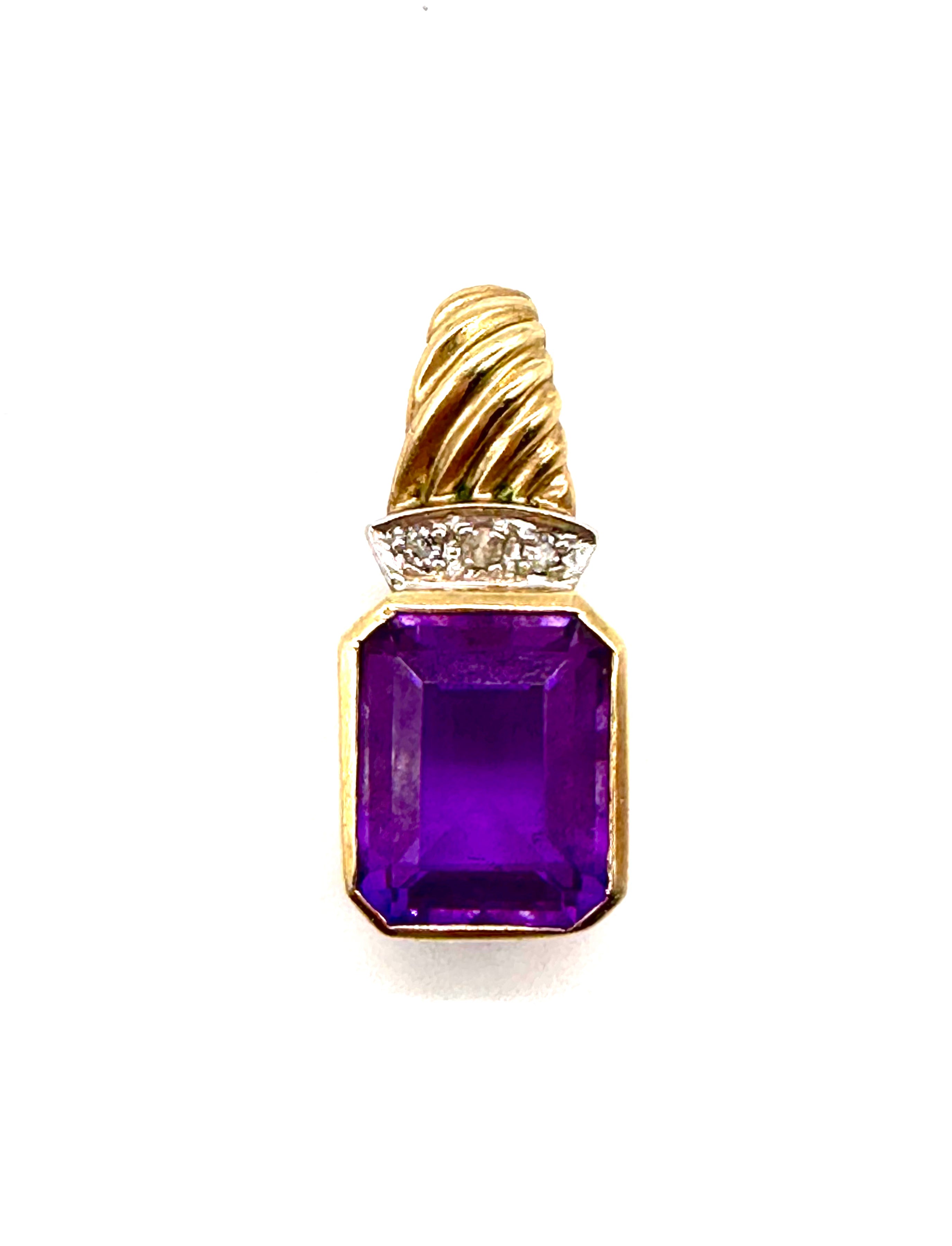 Natural Amethyst & Diamond Chip Pendant Necklace - Elegant Purple Gemstone Jewelry for Women, Perfect for Gifts, Weddings & Special Occasions