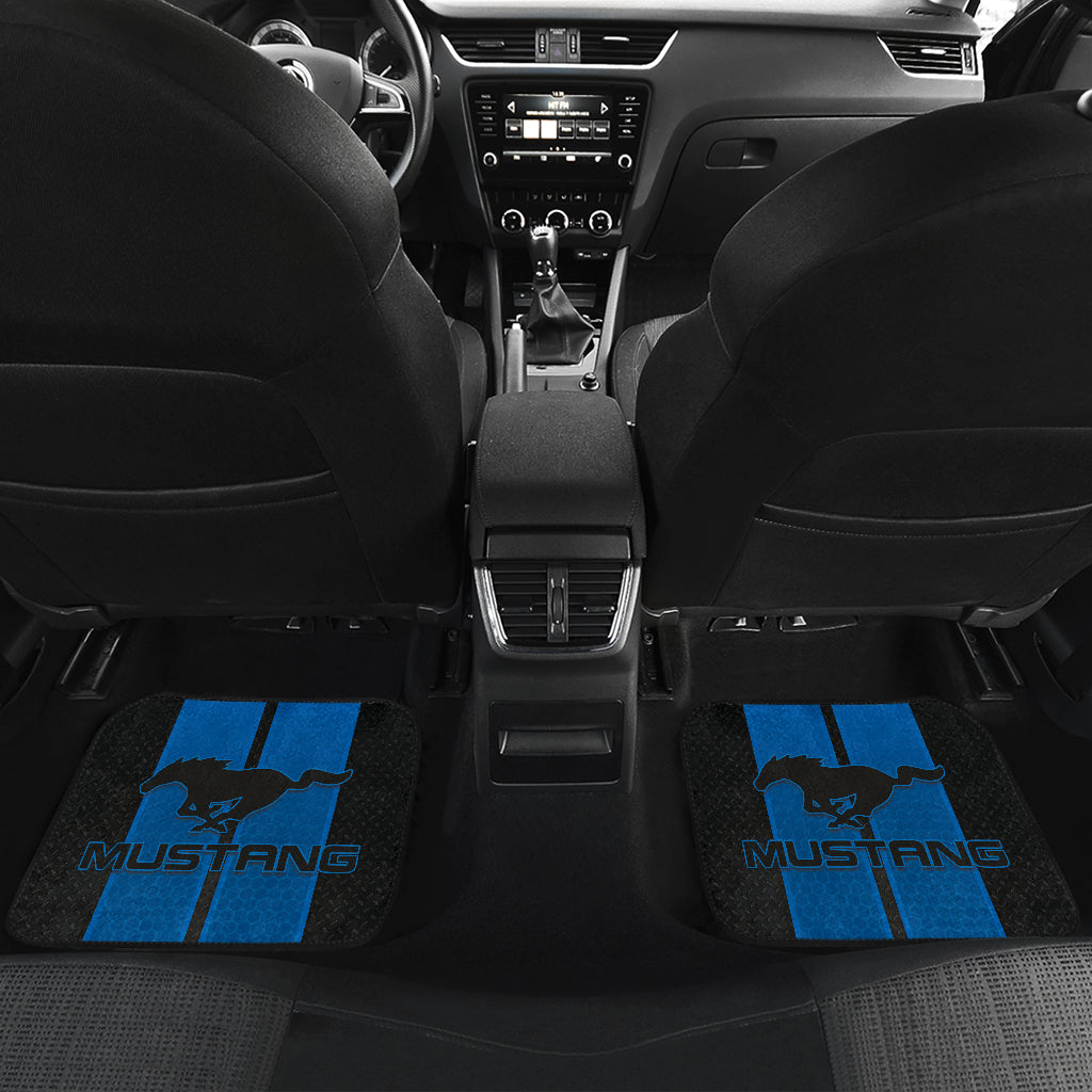 Premium Blue Ford Mustang Fastback Muscle Car Floor Mats 210101 - Custom Fit All-Weather Protection for 1965-1973 Models | Perfect for Car Shows, Daily Driving & Classic Car Restoration
