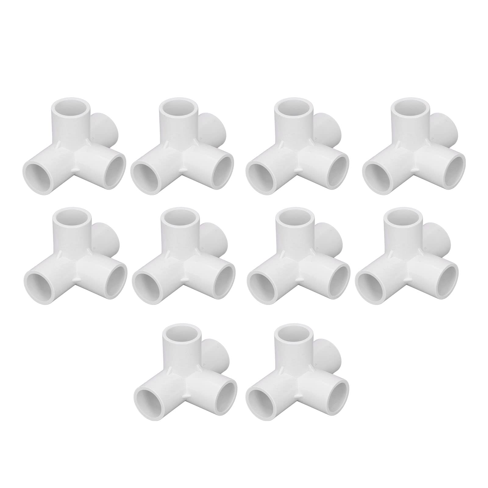 4-Way Water Pipe Adapter - 10PCs Shock Resistant PVC Pipe Fitting Connectors for Furniture, Plumbing & Greenhouse Tube Connections (White) - Durable Leak-Proof Joints for DIY Home Improvement Projects
