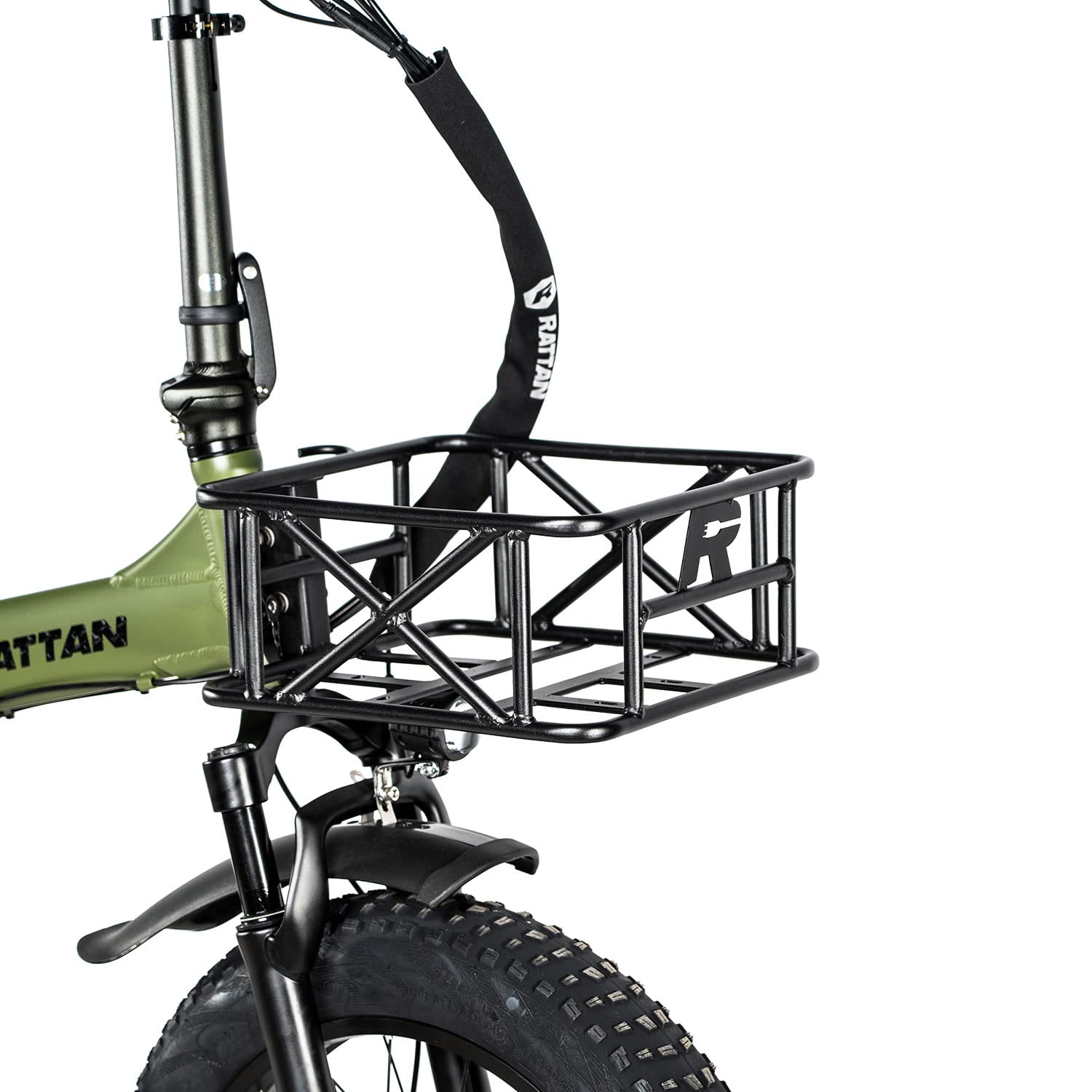 Rust-Proof Rattan Electric Bike Rear Basket - Compatible with Rattan LM/LF Ebike Models - Durable Bicycle Accessory for Women - Perfect for Grocery Shopping & Daily Commuting