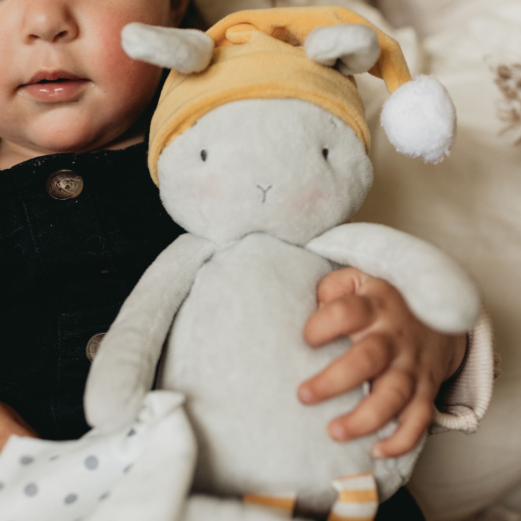Sleepy Bloom Bunny - Soft Plush Stuffed Animal Toy for Kids, Cute Bunny Doll for Baby Shower Gift & Nursery Decor - Perfect for Cuddling, Bedtime Comfort & Playtime Fun