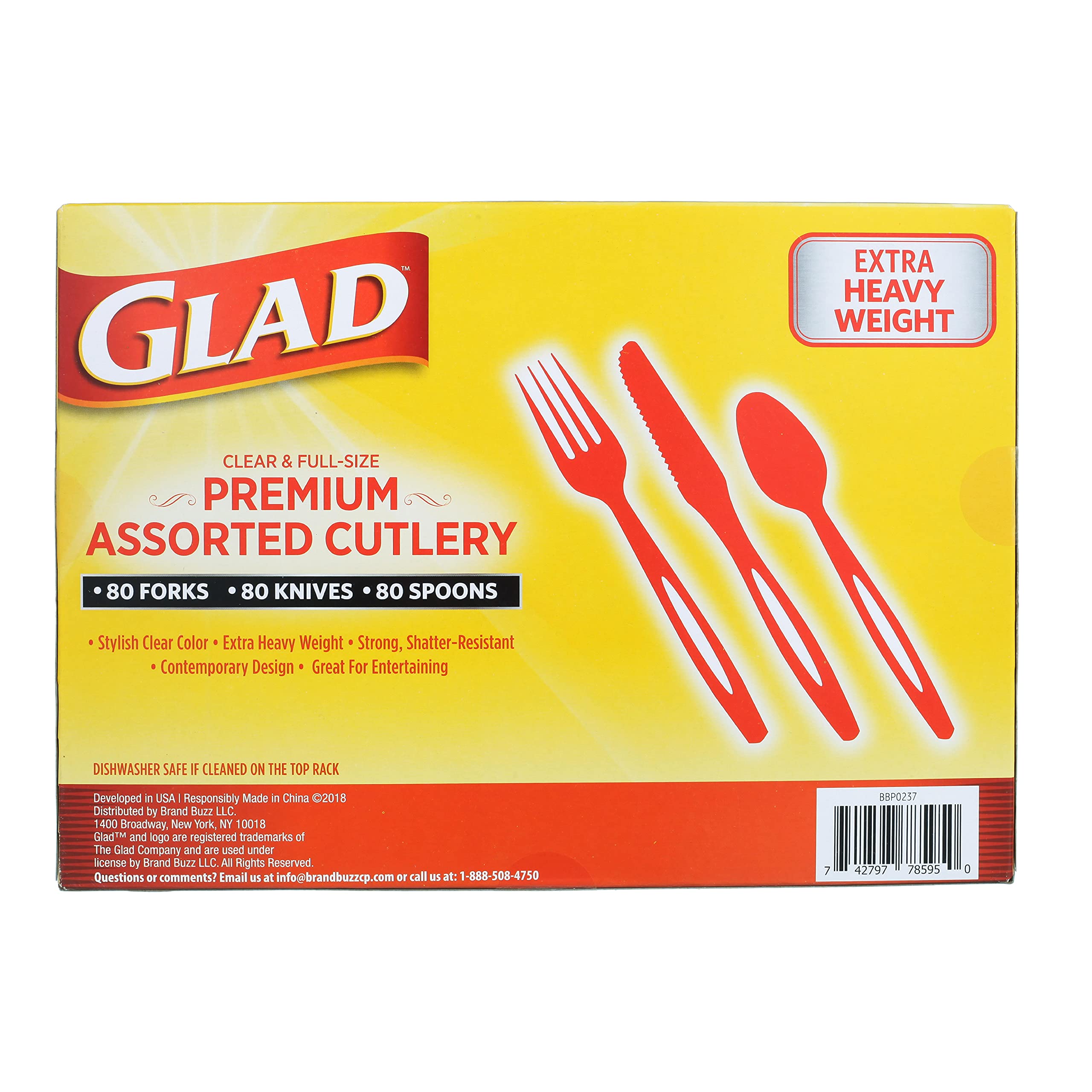 Premium Disposable Plastic Cutlery Set - 240-Piece Heavy Duty Forks, Knives & Spoons (6-Pack, 1440 Total) - Durable Party Utensils for BBQs, Picnics, Catering & Events