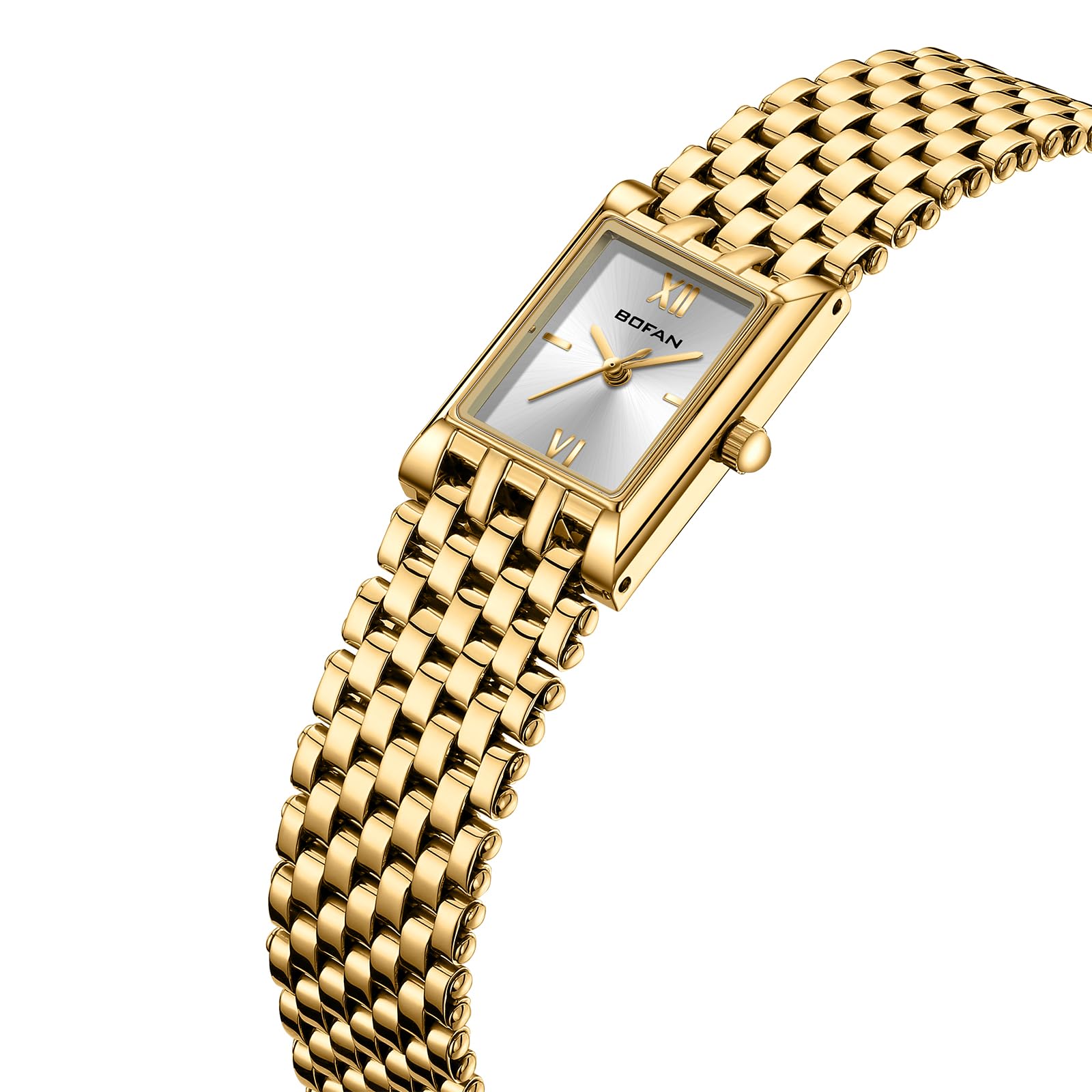 Luxury Gold Watches for Women - Stainless Steel Quartz Wristwatch with Square Dial, Waterproof & Adjustable Bracelet (Includes Band Tool) - Perfect for Casual Wear, Office & Special Occasions